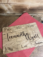 wooden-oak-personalised-family-jigsaw-coasters-gift-set-of-6|LLWWJIGSAWFAMCOASTERX6|Luck and Luck| 1